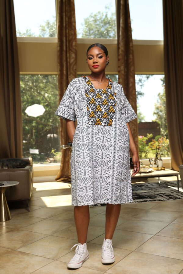 Lisa Kaftan Dress White - Blazin Fashion