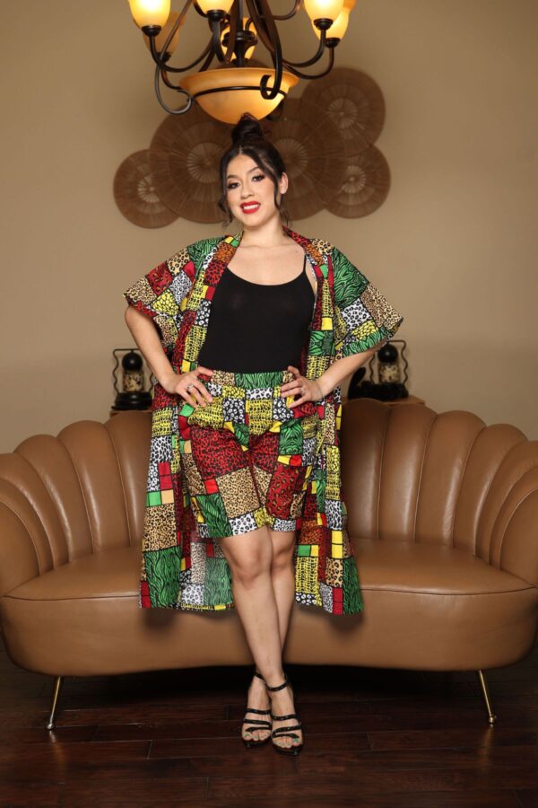 Ope Kimono Set Multiyellow - Blazin Fashion