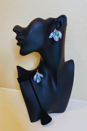 BJ0018 Bold Earrings Blue 01 - Blazin Fashion