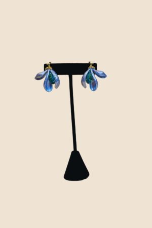 BJ0018 Bold Earrings Blue 02 - Blazin Fashion