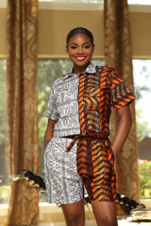 Nessa 2Piece Set Orange - Blazin Fashion