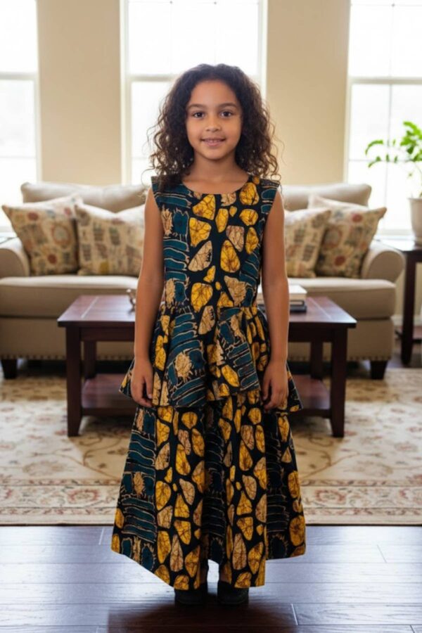Girls Brown- Turquoise Mix Sleeveless -1200x1800p-01