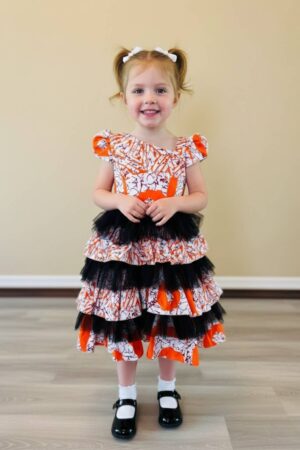 Girls Orange-Black Steps Mix
