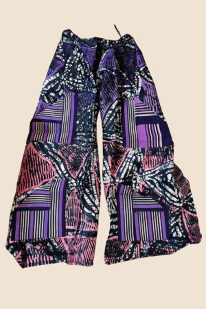 Toke Adire Pants - Purple-Black